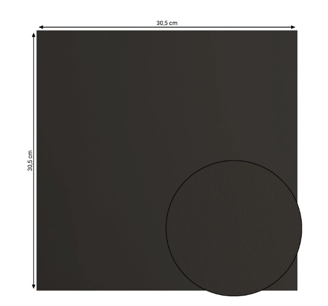 Florence: Cardstock Paper 12x12 inches 200g - Black Smooth 25x