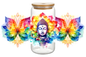 Bicchiere in vetro con tappo in legno 500 ml - BUDDHA