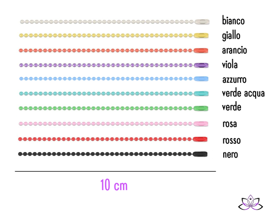 Mirtillamente: catenelle a sfere 10 cm - colori vari x10 pcs