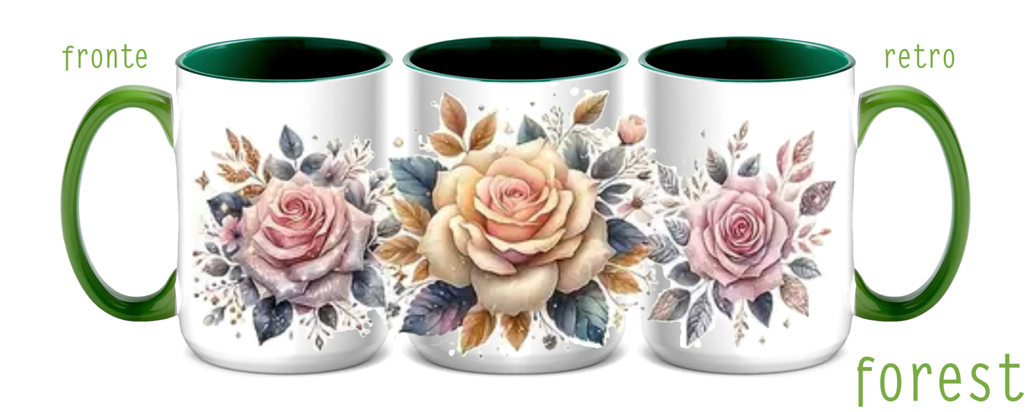 Tazza in ceramica 425 ml (mod. Forest) - ROSES no.2