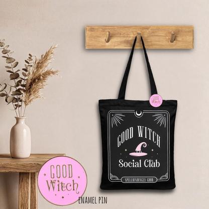 Tote bag Good Witch Social Club + spilla