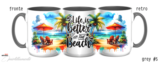 Tazza in ceramica 425 ml (mod. Grey) - BEACH