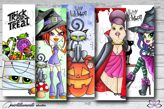 Bookmark segnalibro: HALLOWEEN MIX no.1 - 5x pcs