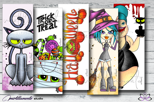 Bookmark segnalibro: HALLOWEEN MIX no.3 - 5x pcs