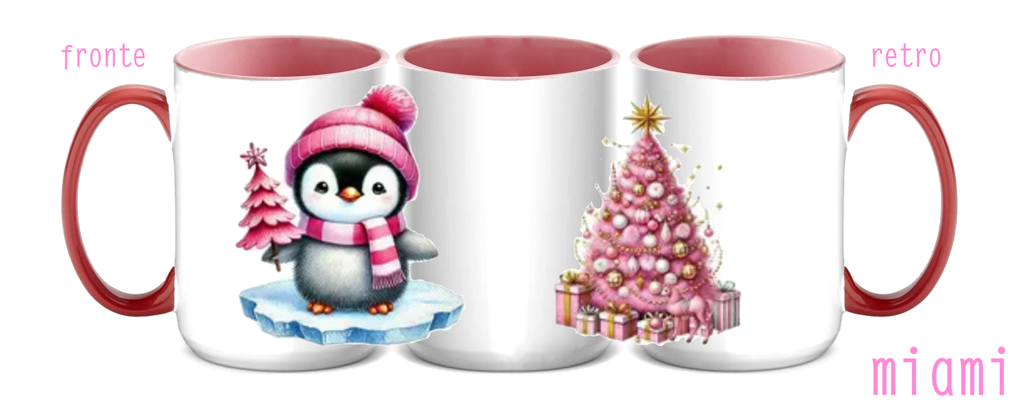 Tazza in ceramica 425 ml (mod. Miami) - XMAS PINK -