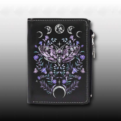 Portafogli portamonete piatto - moth moon phases
