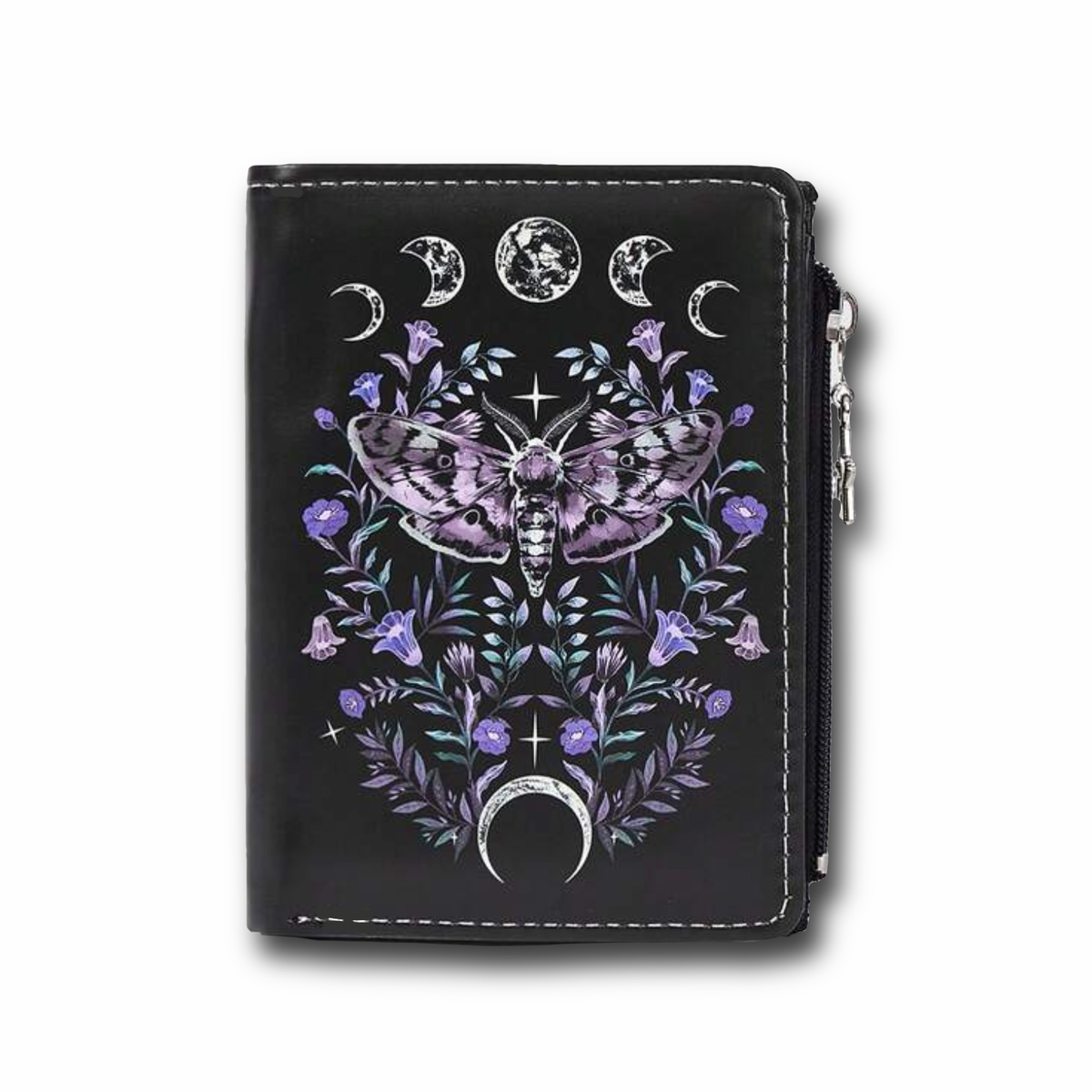 Portafogli portamonete piatto - moth moon phases
