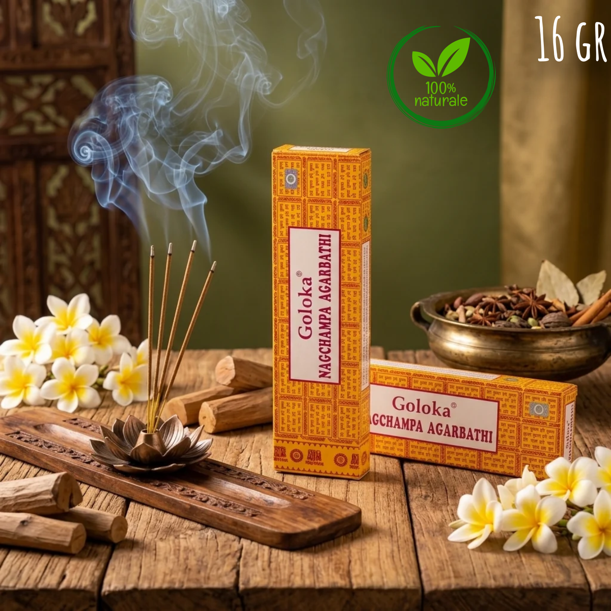 Incenso Goloka NAG CHAMPA stick 16 gr