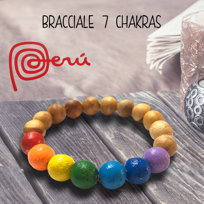 Bracciale in legno Palo Santo - 7 Chakras
