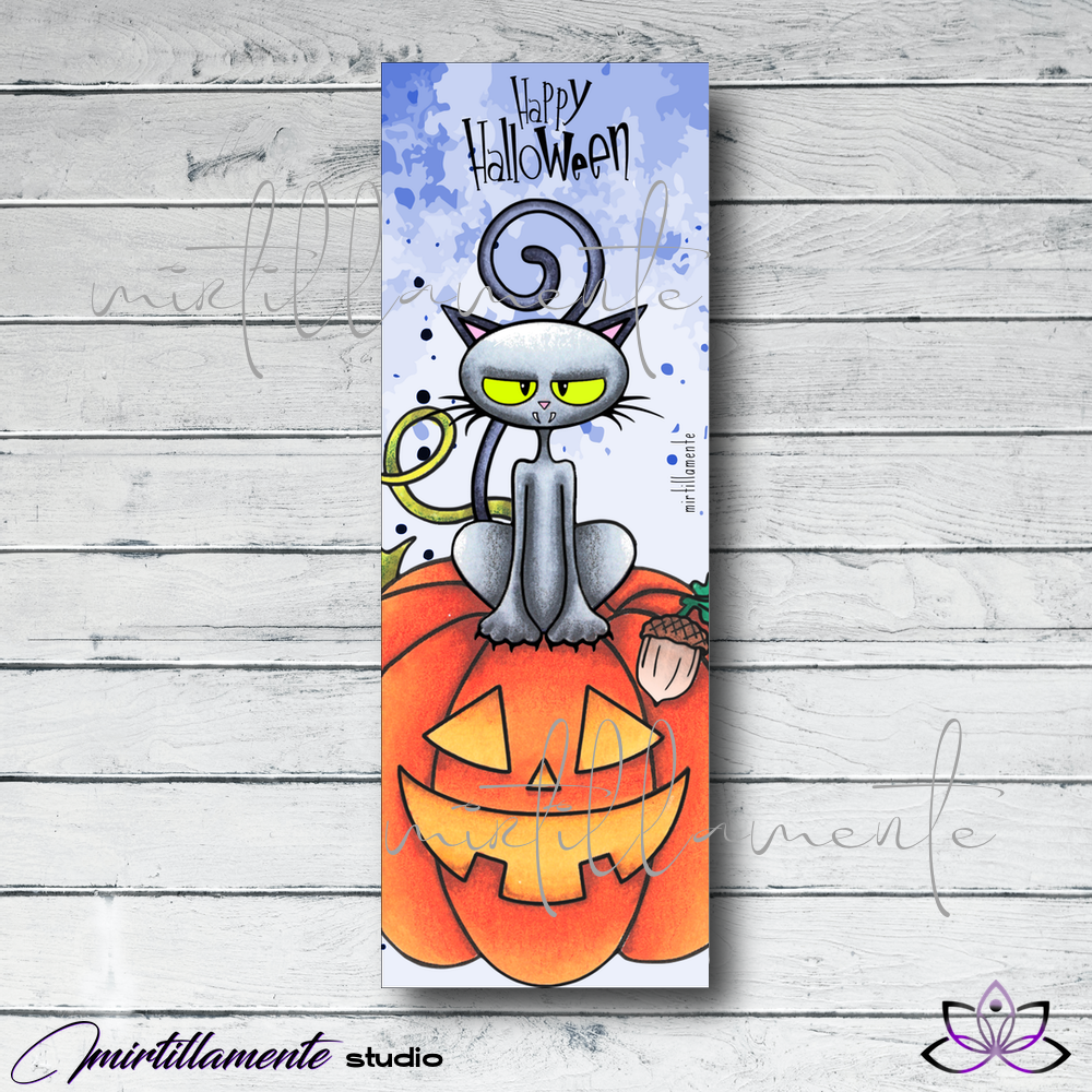 Bookmark segnalibro: PUMPKIN BLACK CAT