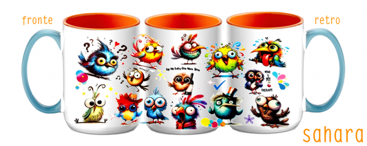 Tazza in ceramica 425 ml (mod. Sahara) - CRAZY BIRDS