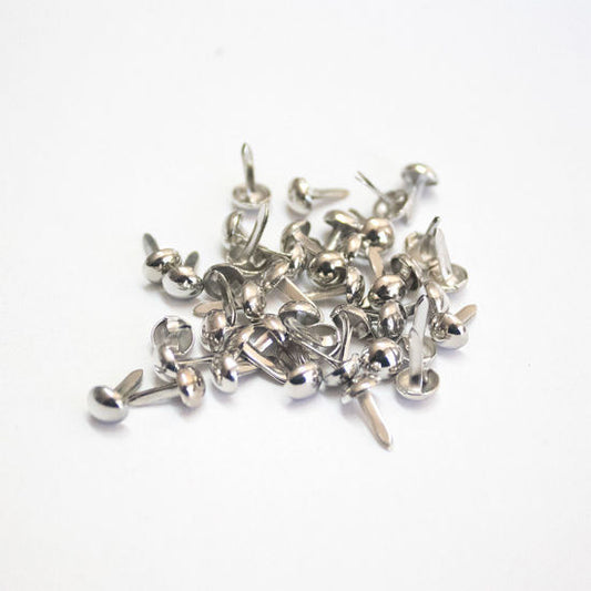 Mirtillamente: mini brads 4 mm SILVER x25 pcs