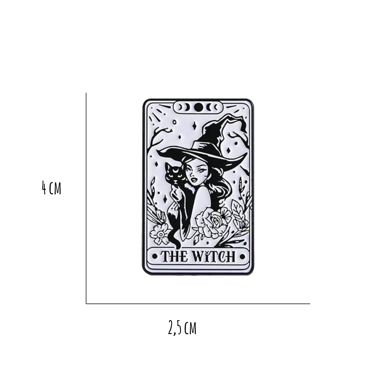 Spilla metallo - The Witch black and white