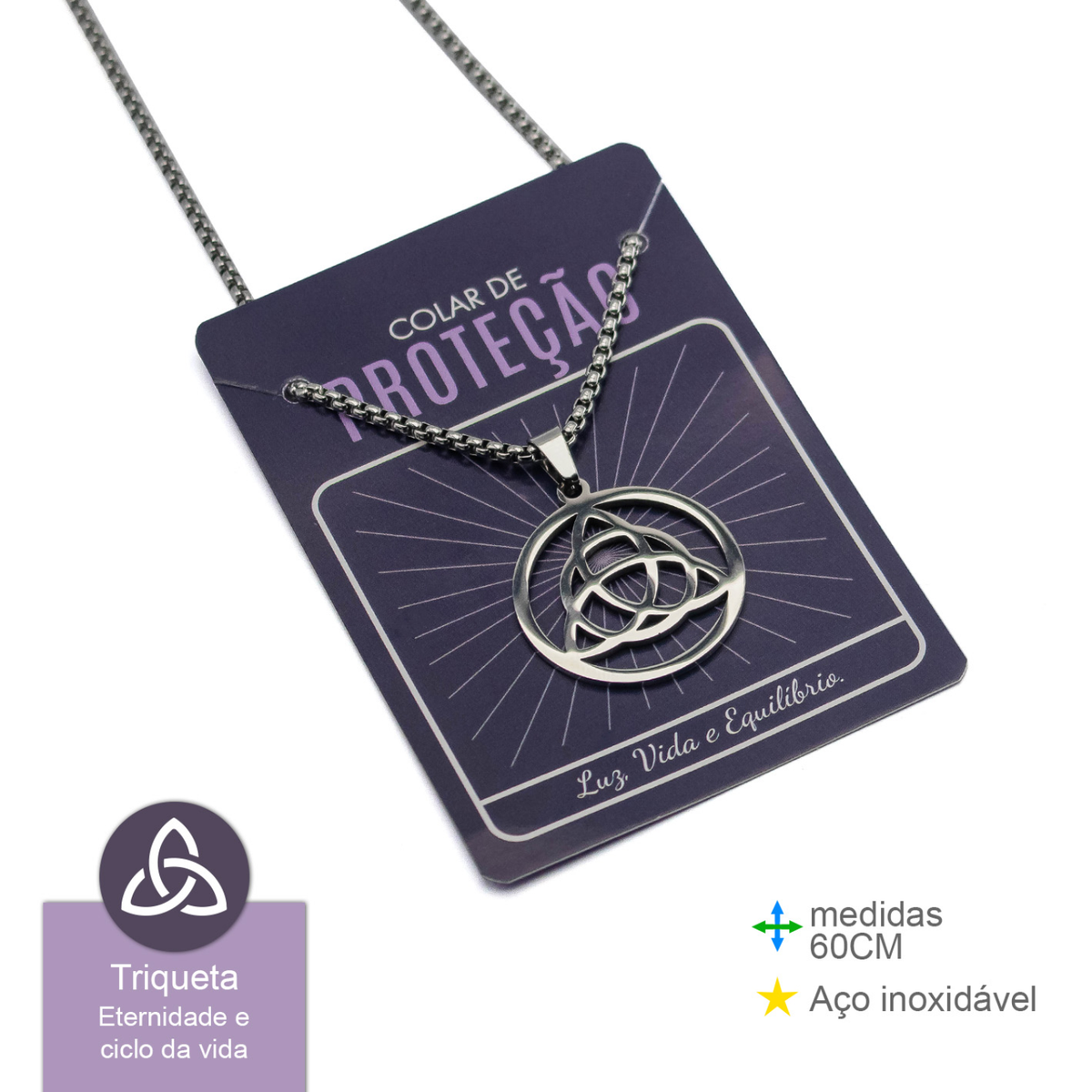 Collana in acciaio TRIQUETRA - protezione