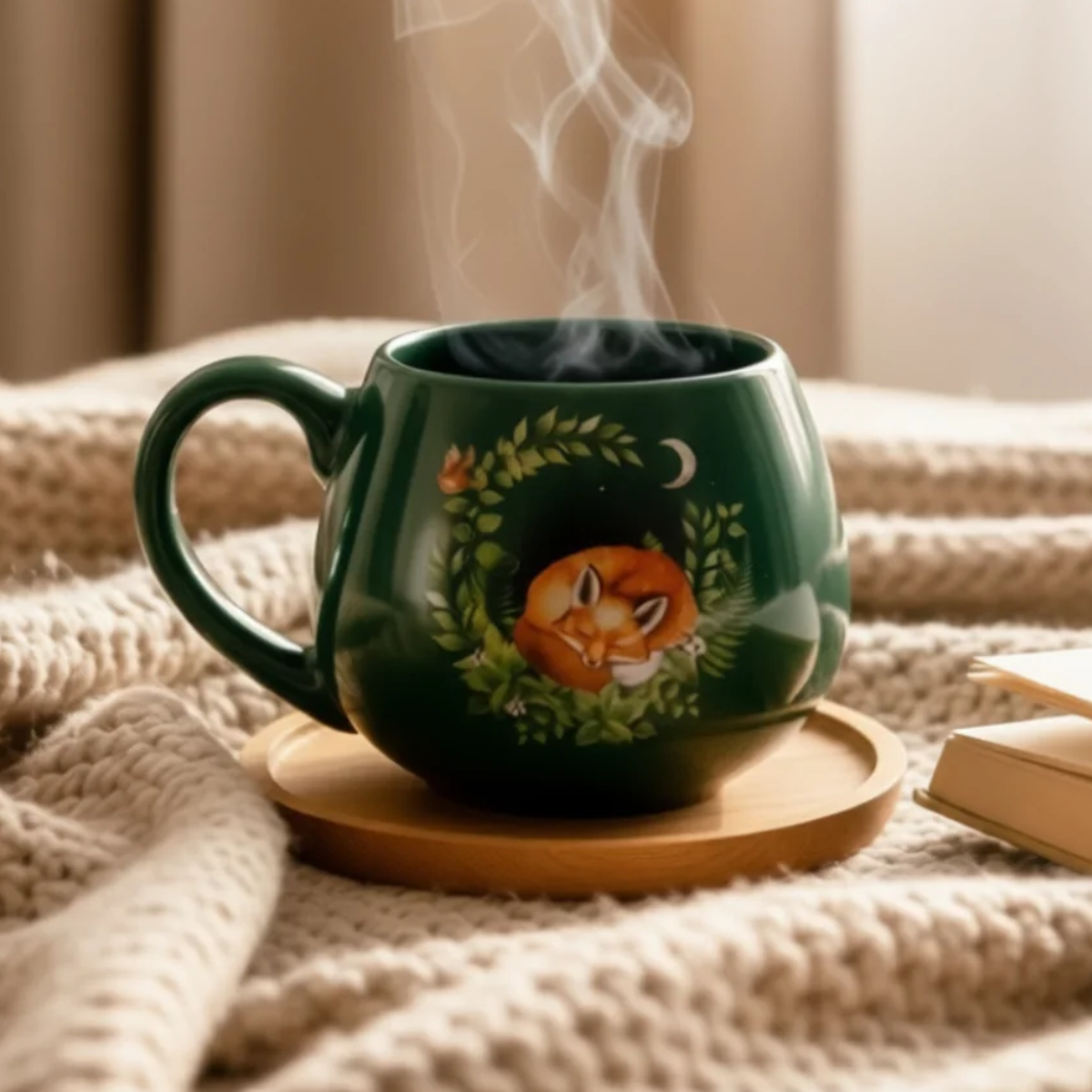 Tazza rotonda volpe - verde