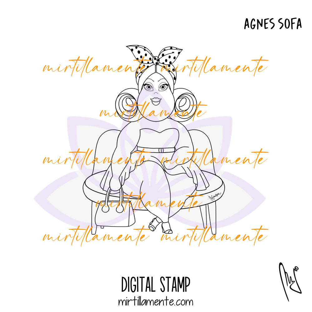 Le Gine: AGNES SOFA - digital stamp
