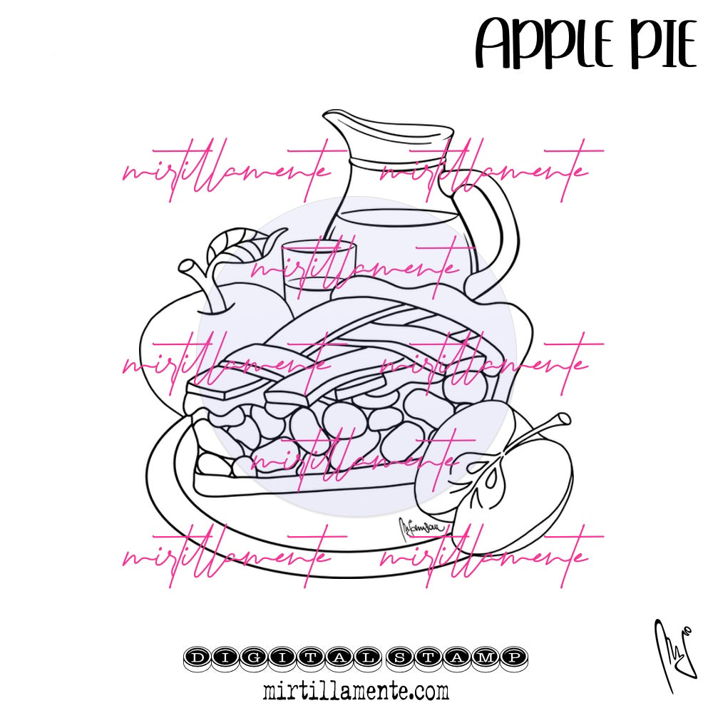 Eat & Drink: APPLE PIE - digital stamp