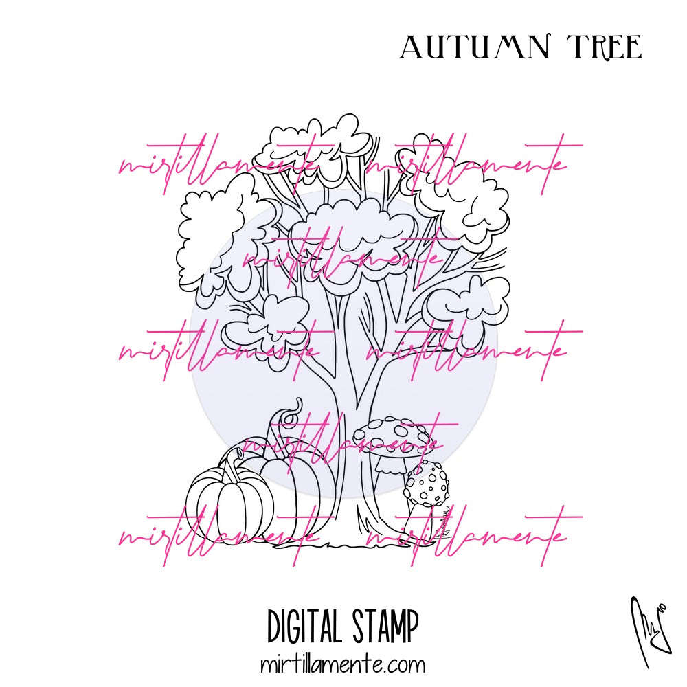 Nature: AUTUMN TREE - digital stamp