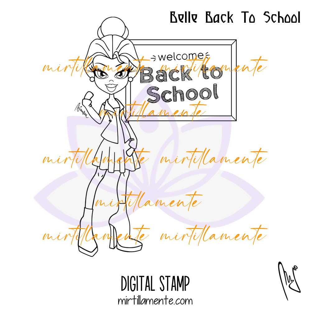 Le Pine: BELLE BACK TO SCHOOL - digital stamp