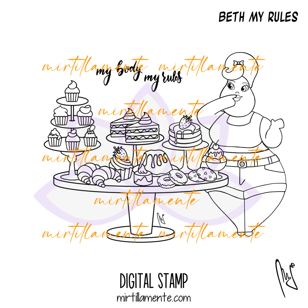 Le Gine: BETH MY RULES - digital stamp