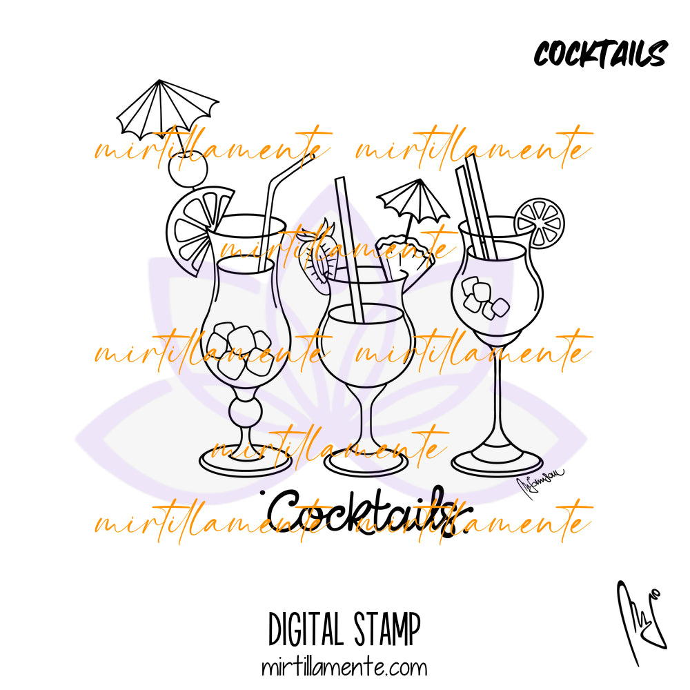 Eat & Drink: COCKTAILS - digital stamp