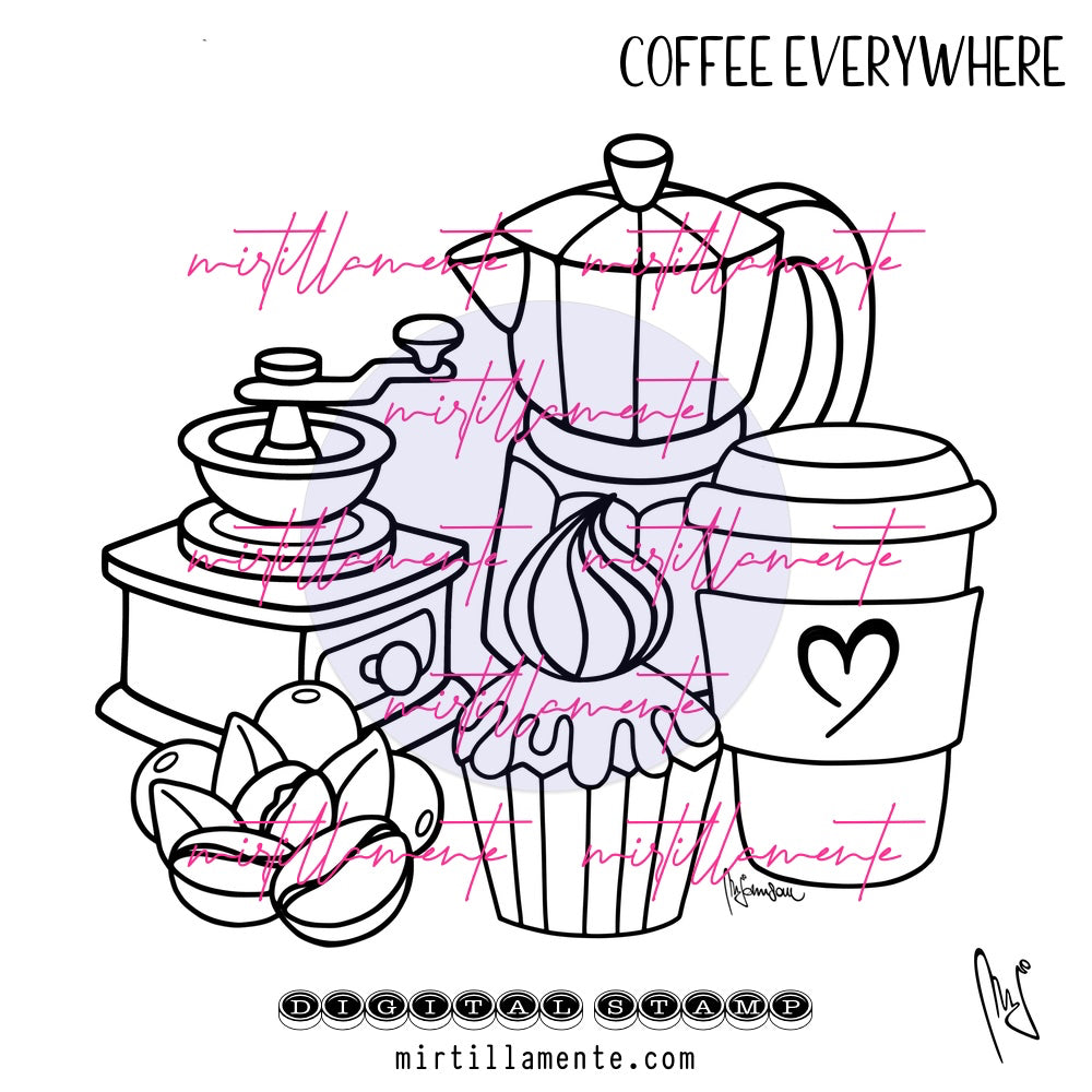 Eat & Drink: COFFEE EVERYWHERE - digital stamp