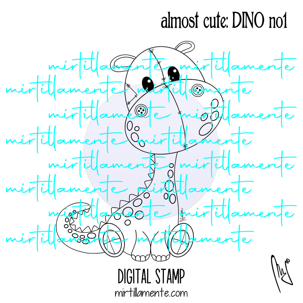 Almost Cute: DINO no.1 - digital stamp