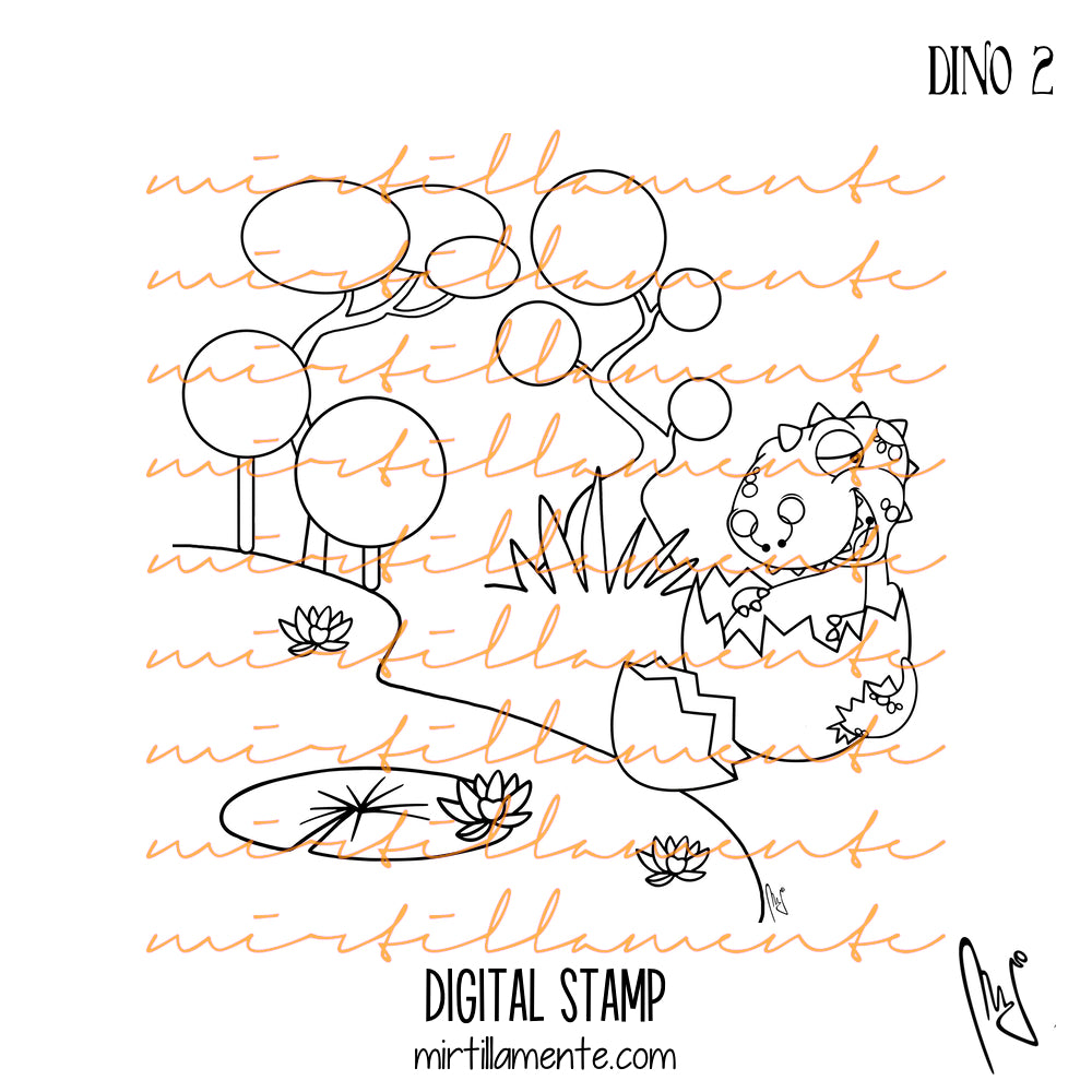 Crazy Paws: DINO no.2 - digital stamp