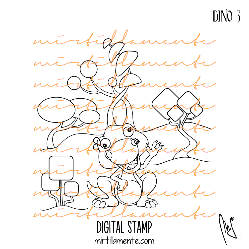 Crazy Paws: DINO no.3 - digital stamp