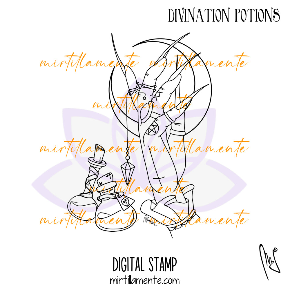 Witchcraft: DIVINATION POTIONS - digital stamp