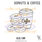 Eat & Drink: DONUTS AND COFFEE - digital stamp