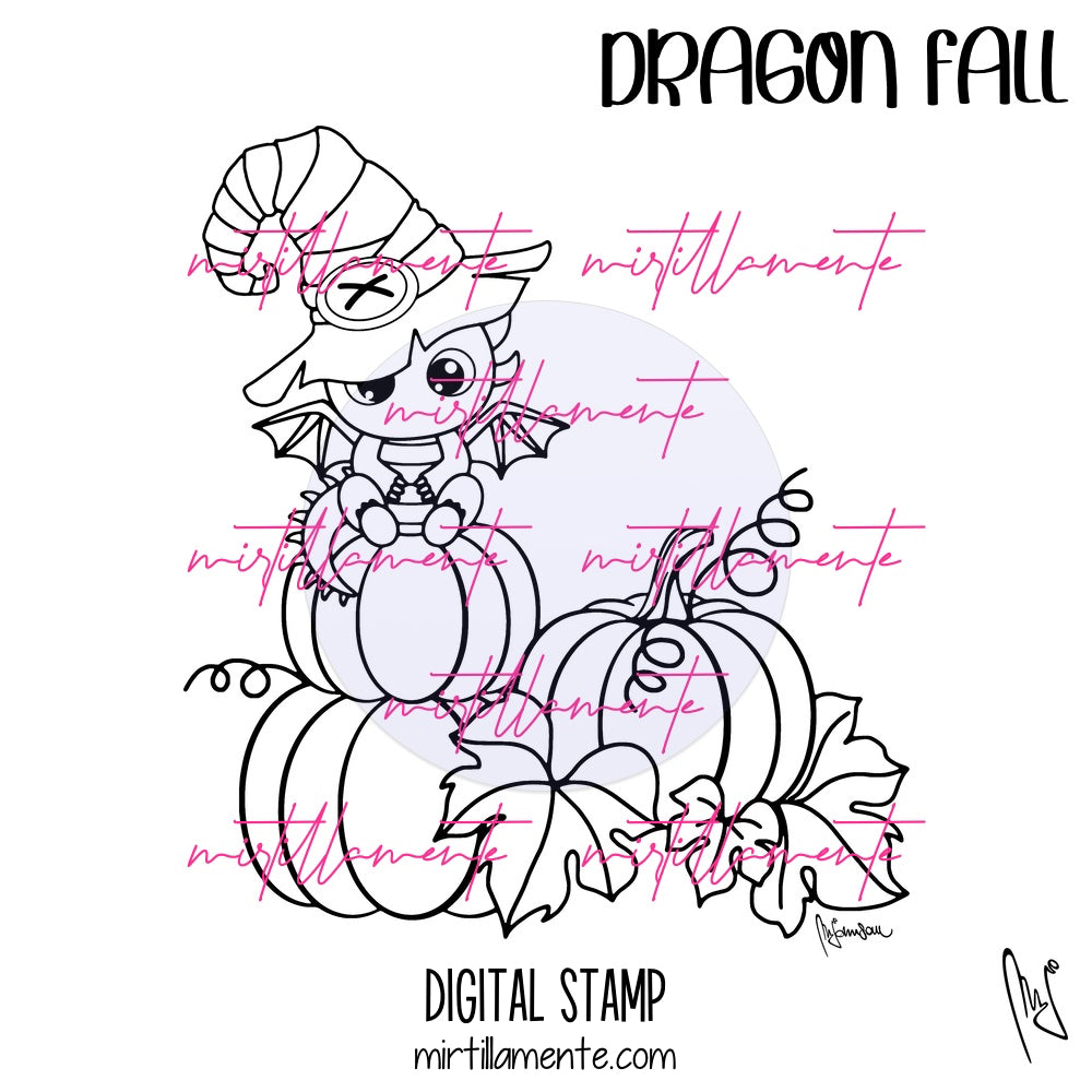 Nature: DRAGON FALL - digital stamp