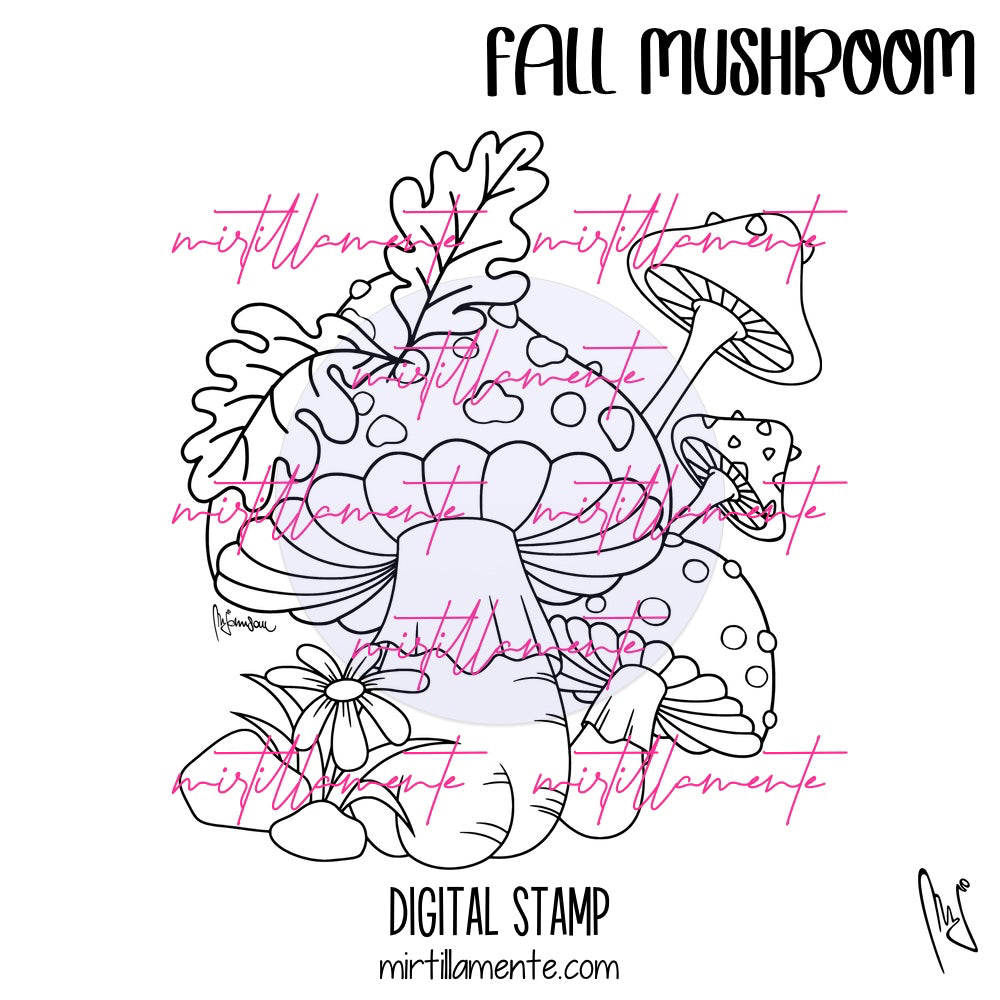 Nature: FALL MUSHROOM - digital stamp