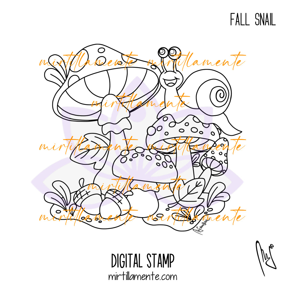 Nature: FALL SNAIL - digital stamp