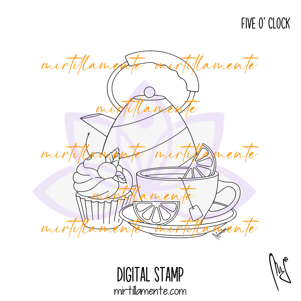 Eat & Drink: FIVE O CLOCK - digital stamp