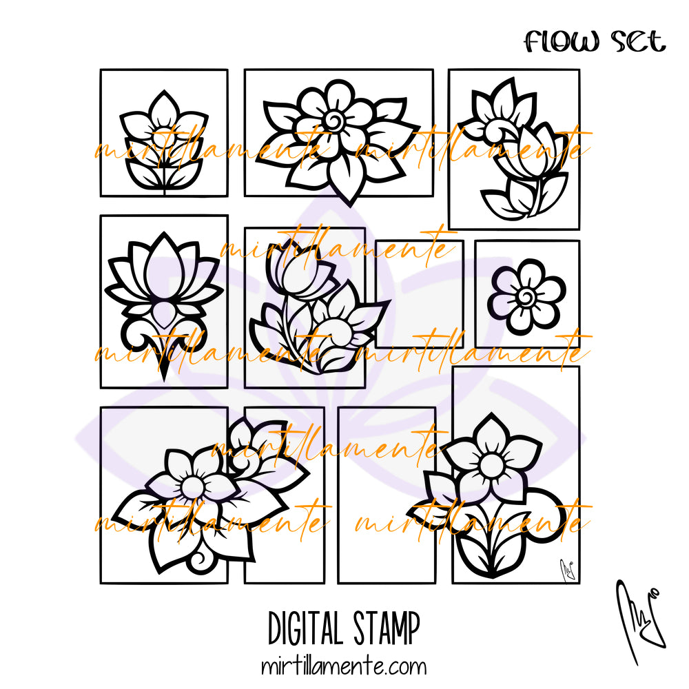 Nature: FLOW SET - digital stamp