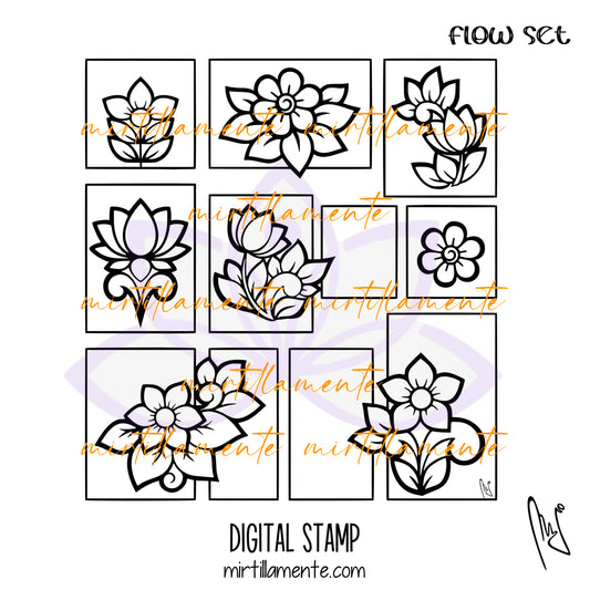 Nature: FLOW SET - digital stamp