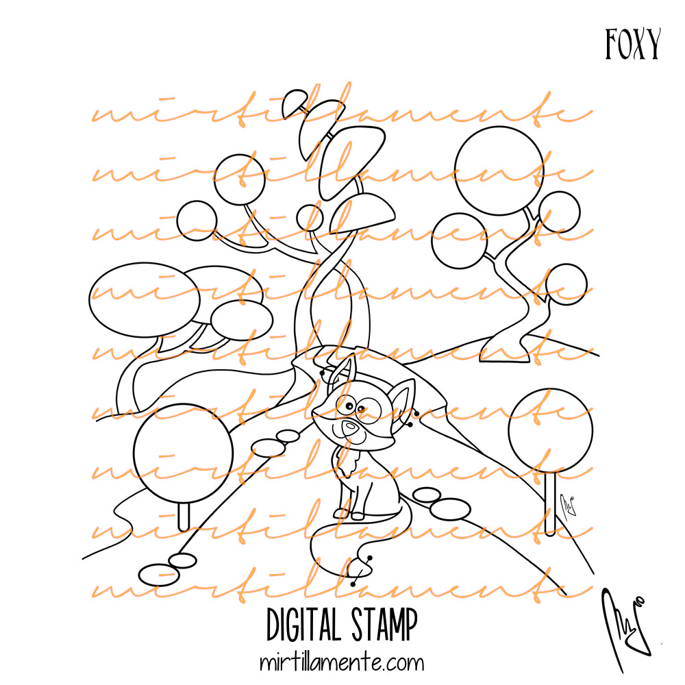 Crazy Paws: FOXY - digital stamp