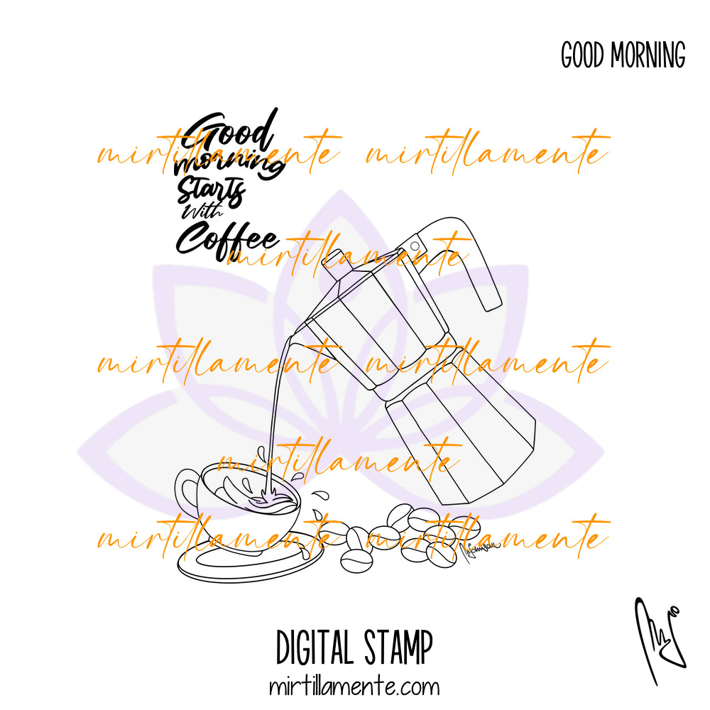 Eat & Drink: GOOD MORNING - digital stamp