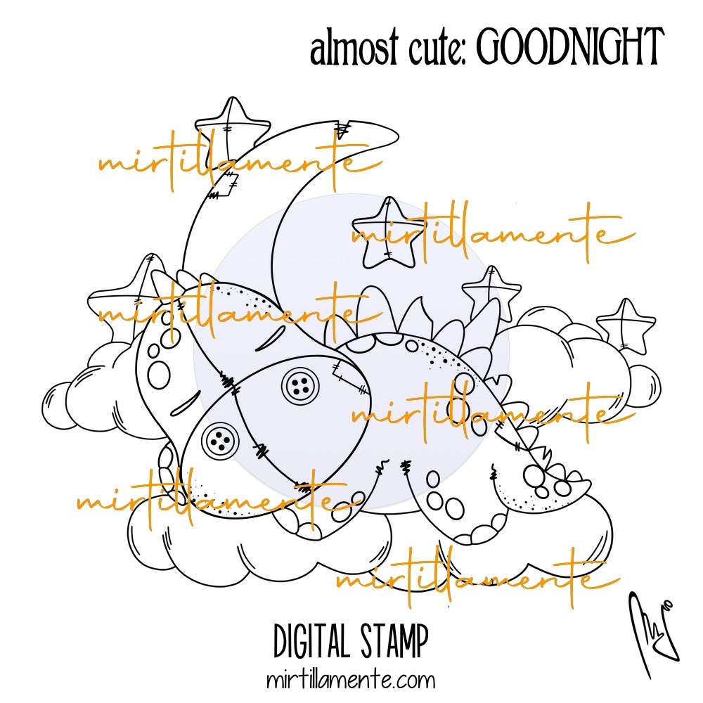 Almost Cute: GOODNIGHT - digital stamp