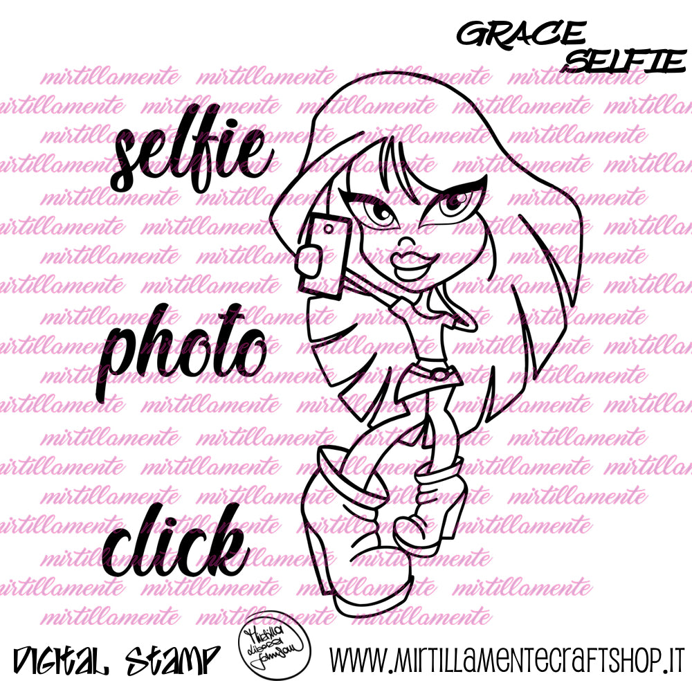 Le Pine: GRACE SELFIE - digital stamp