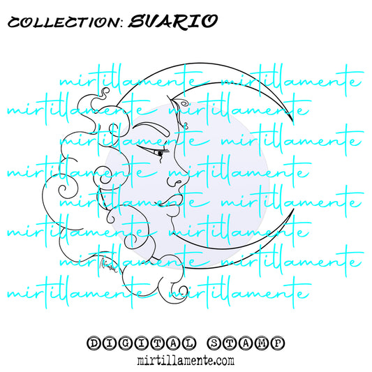 Svario: HALFMOON - digital stamp