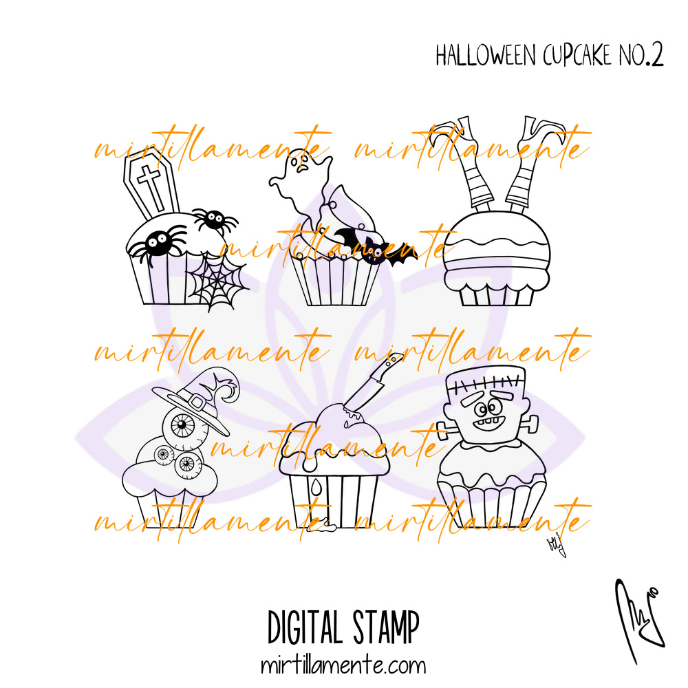 Eat & Drink: HALLOWEEN CUPCAKE no.2 - digital stamp2