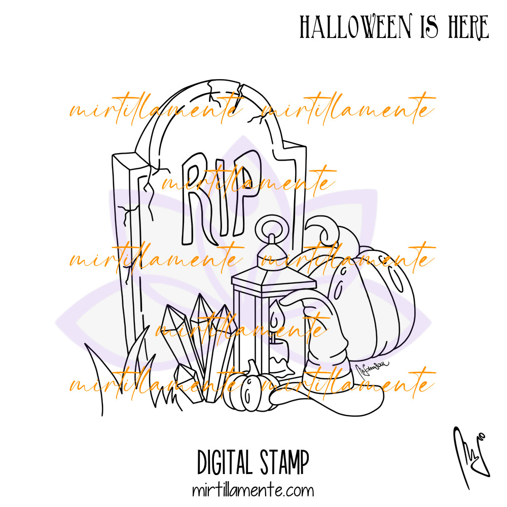 Svario: HALLOWEEN IS HERE - digital stamp