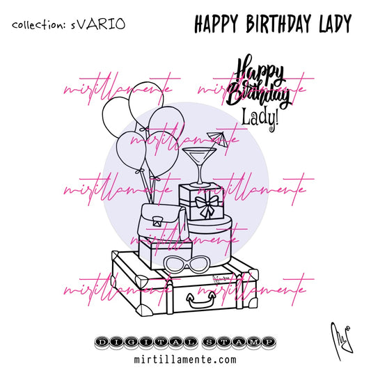 Svario: HAPPY BIRTHDAY LADY no.1 - digital stamp