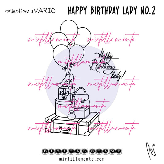 Svario: HAPPY BIRTHDAY LADY no.2 - digital stamp