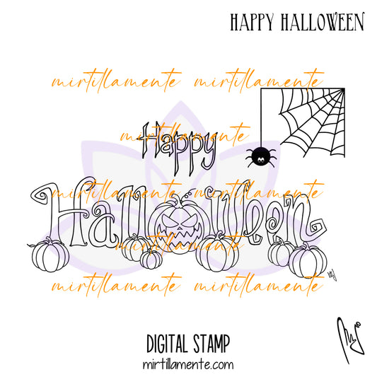 Nature: HAPPY HALLOWEEN - digital stamp