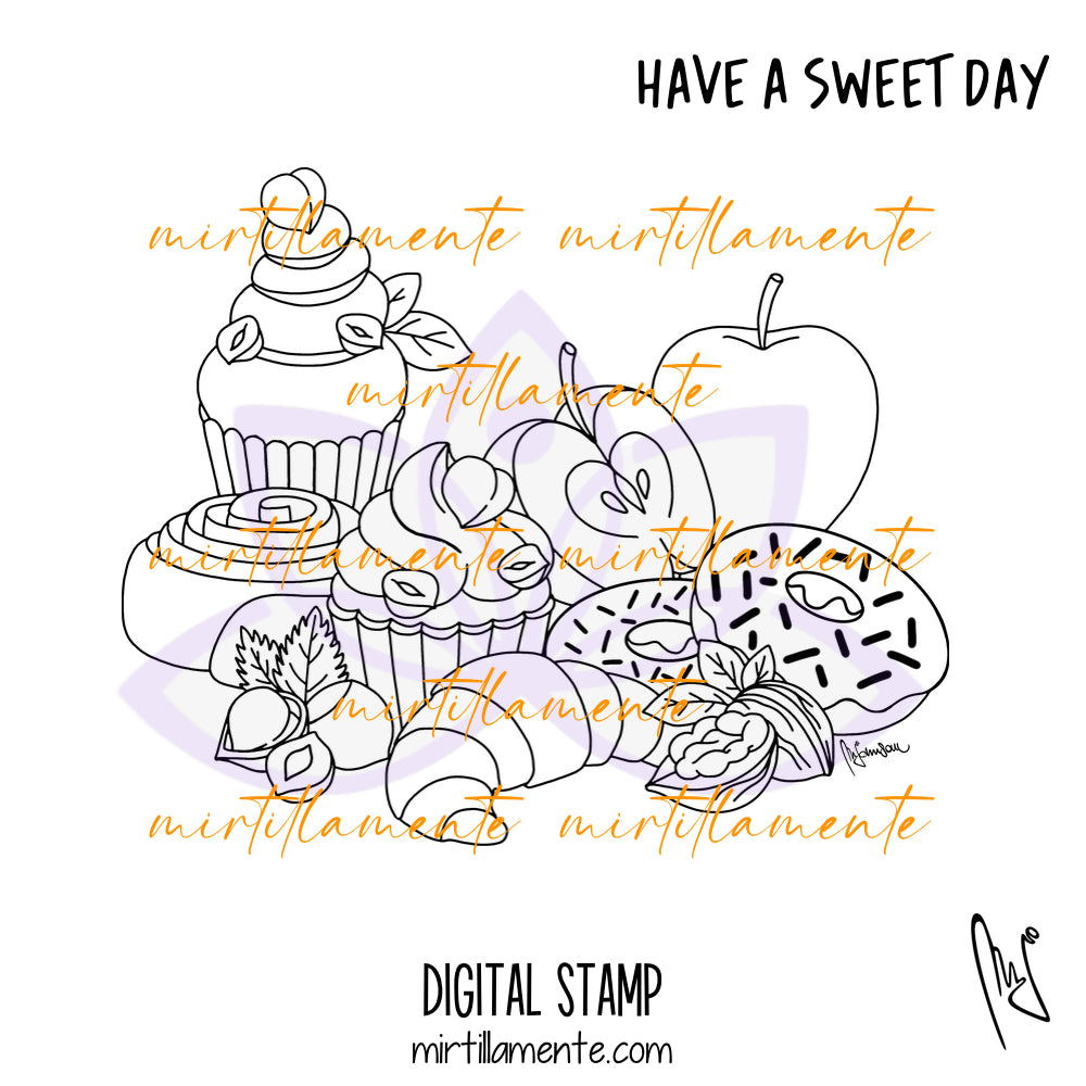 Eat & Drink: HAVE A SWEET DAY - digital stamp