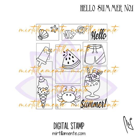 Svario: HELLO SUMMER no.1 - digital stamp