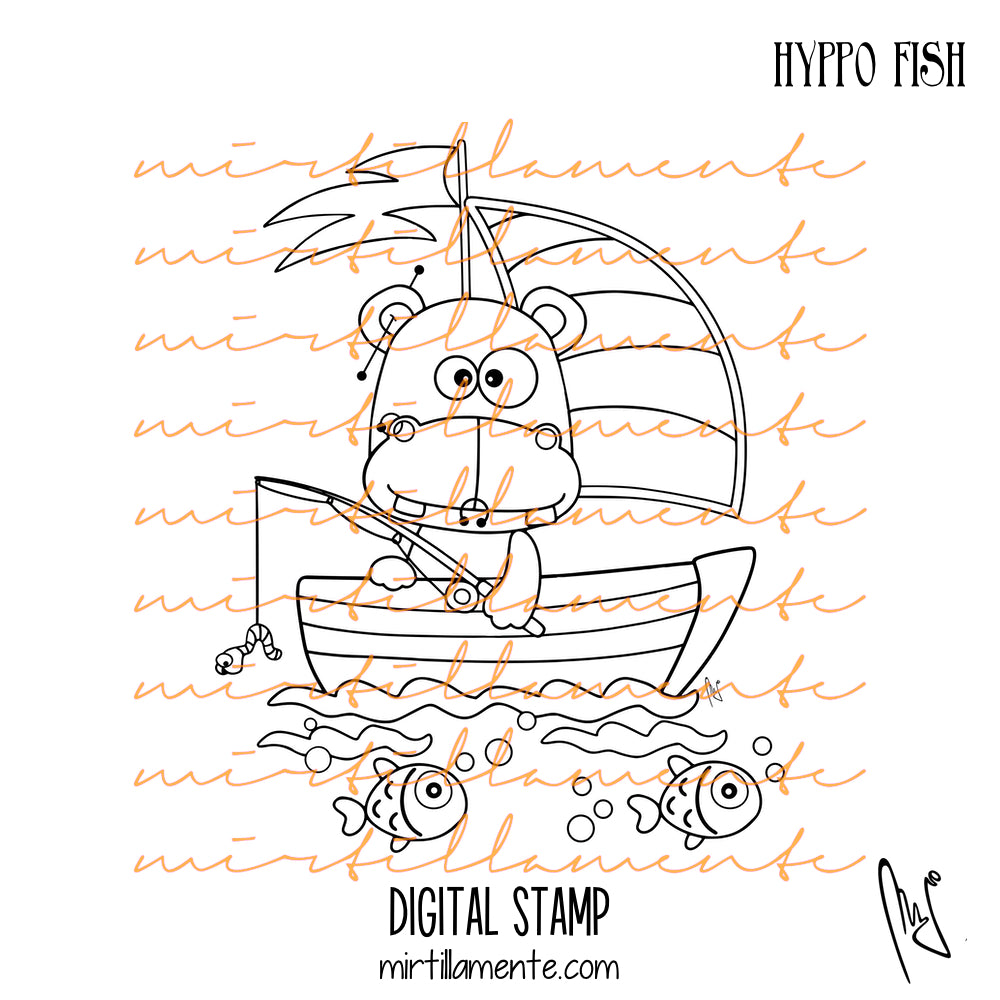 Crazy Paws: HYPPO FISH - digital stamp